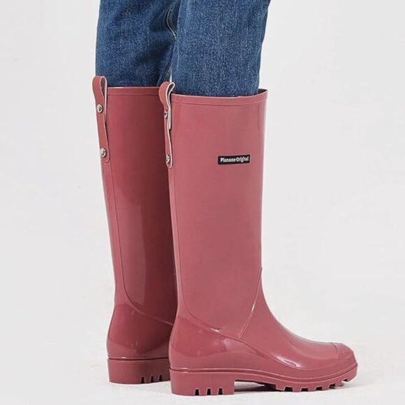 Tall Waterproof Rain Boots in Hawthorn Red - Picture 3 of 6